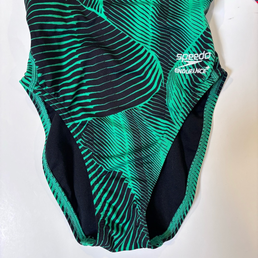 Speedo Swimsuit One Piece Endurance+Flyback Youth Competitive Blue Green S/4 - Picture 6 of 11